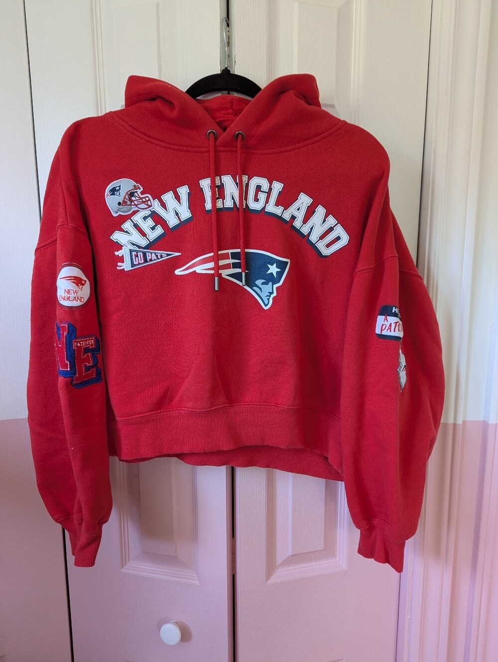 New England Patriots Red Pullover Hoodie